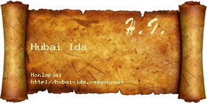 Hubai Ida névjegykártya